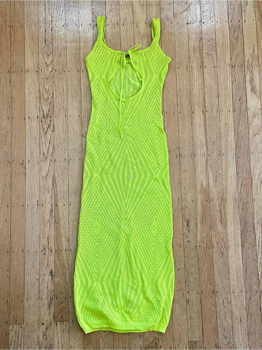 Lime green sheer bodycon dress